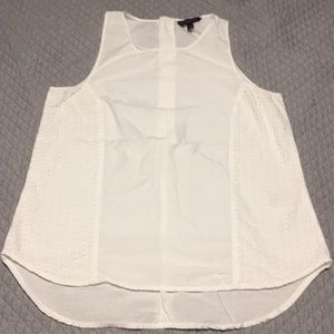 White blouse with eyelet detail